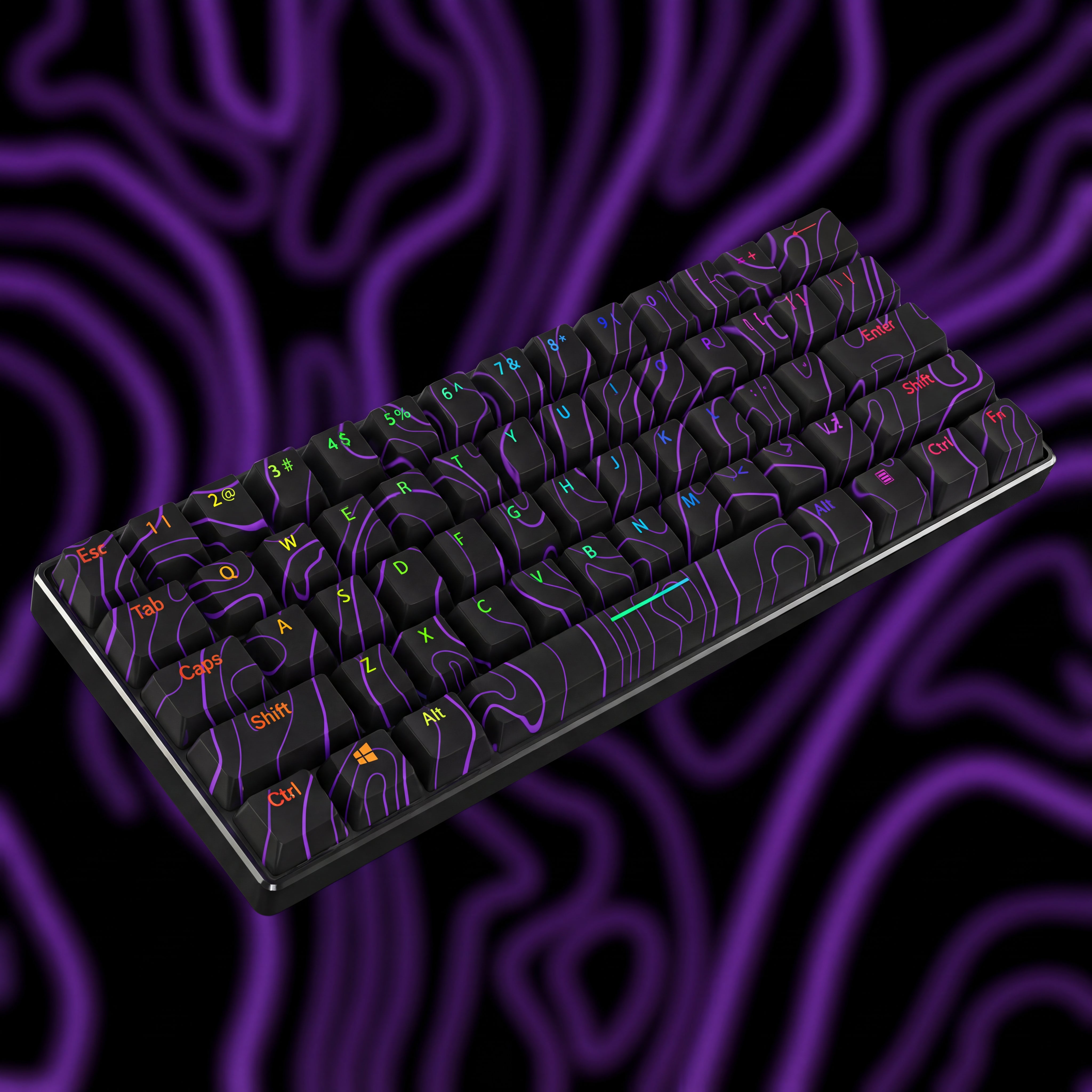 Purple Black Damascus T60 Pro Keyboard