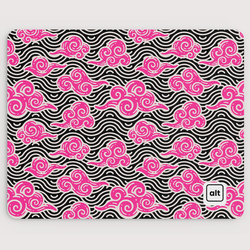 Pink Anime Clouds Mousepad