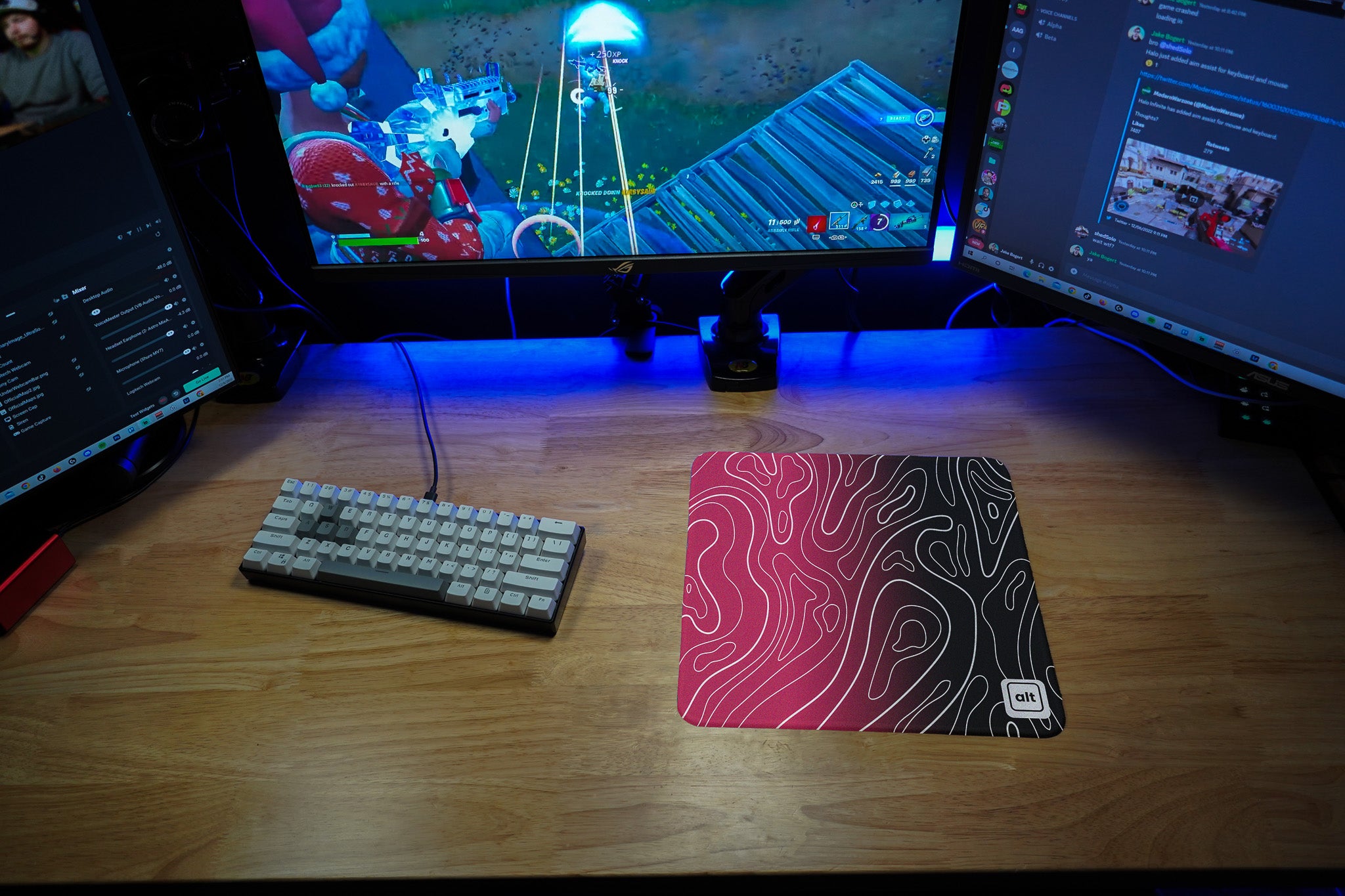 Pink Ombre Damascus Mousepad