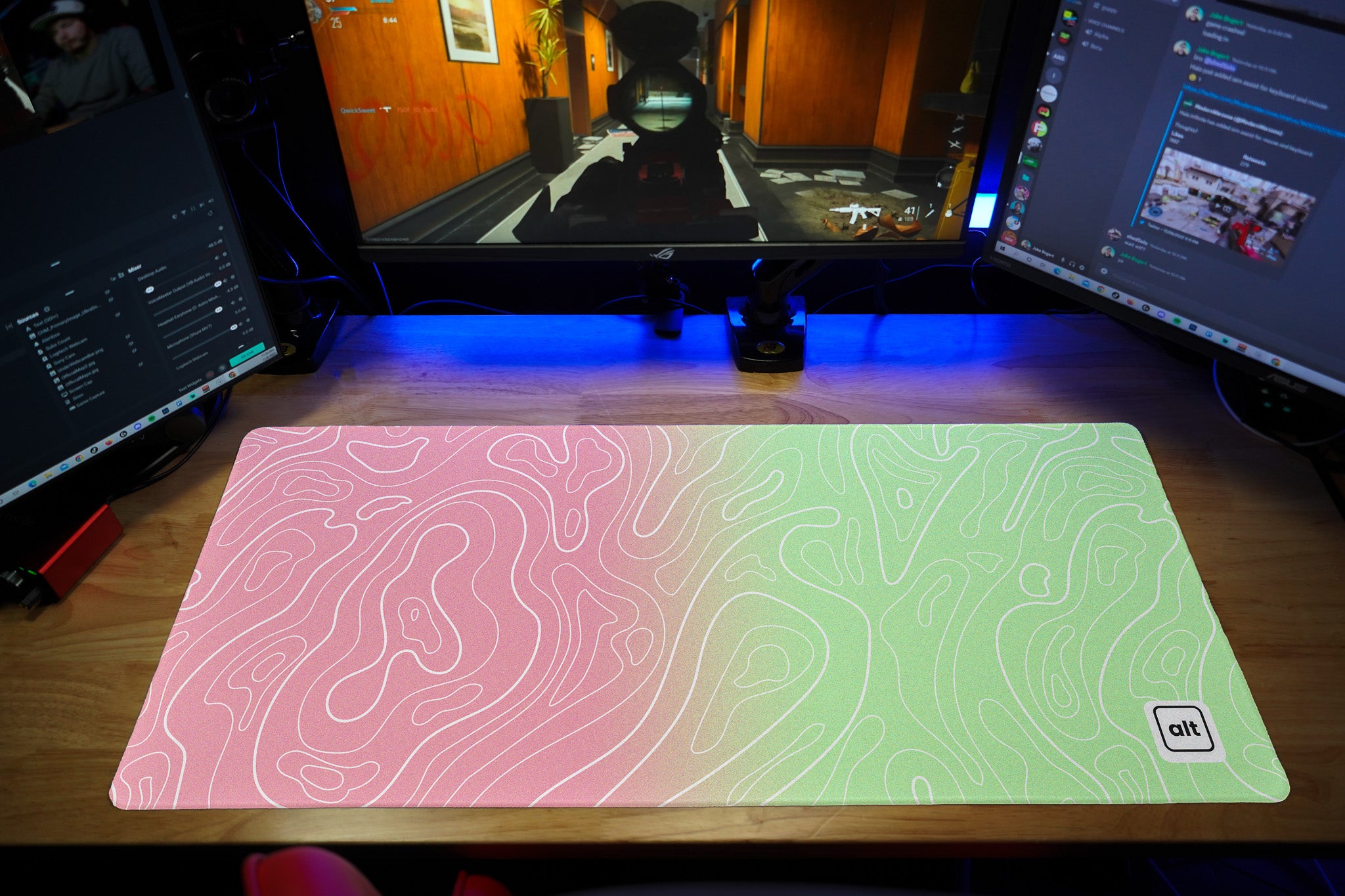 Watermelon Ombre Damascus Mousepad