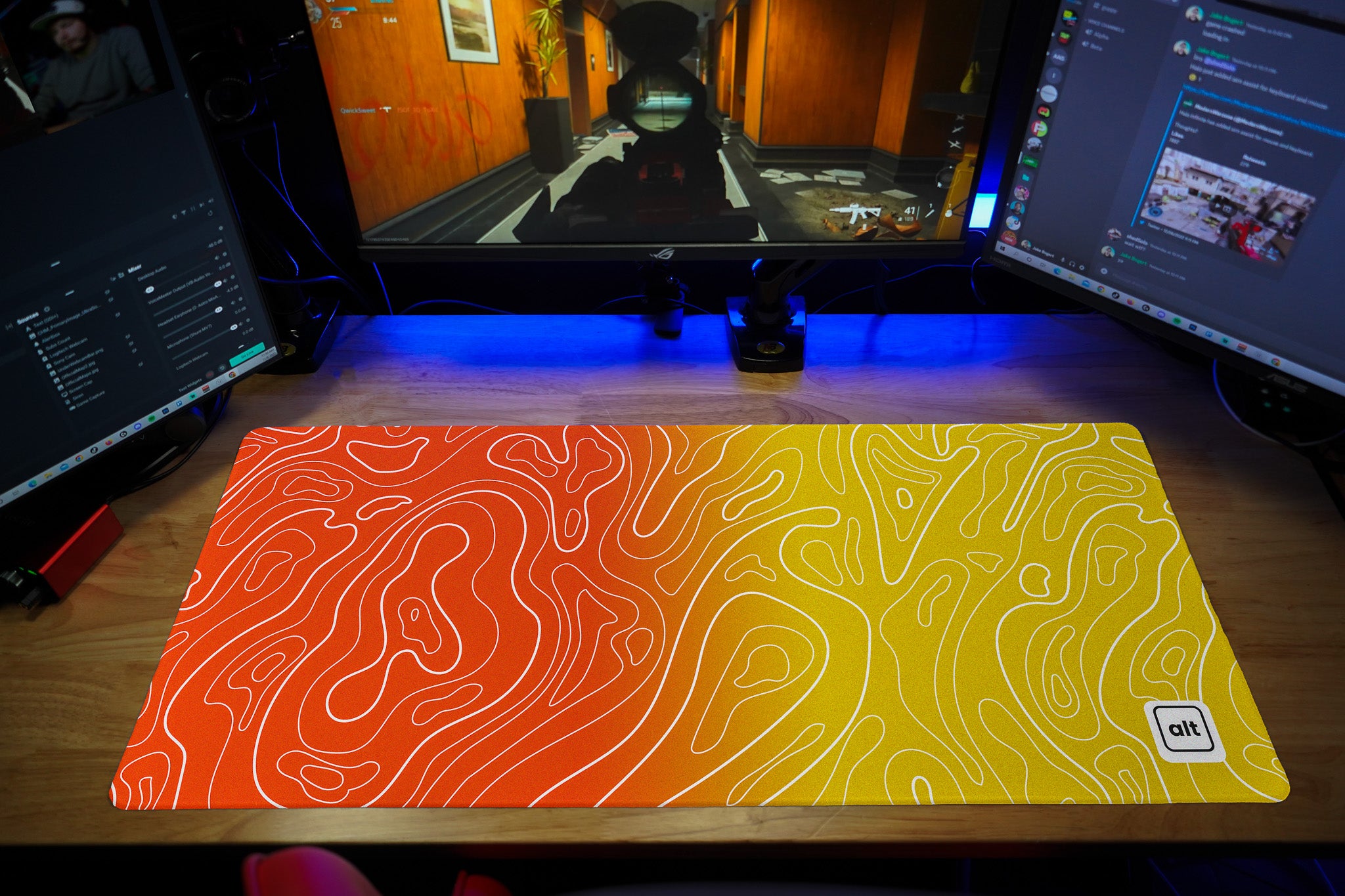 Sunrise Ombre Damascus Mousepad