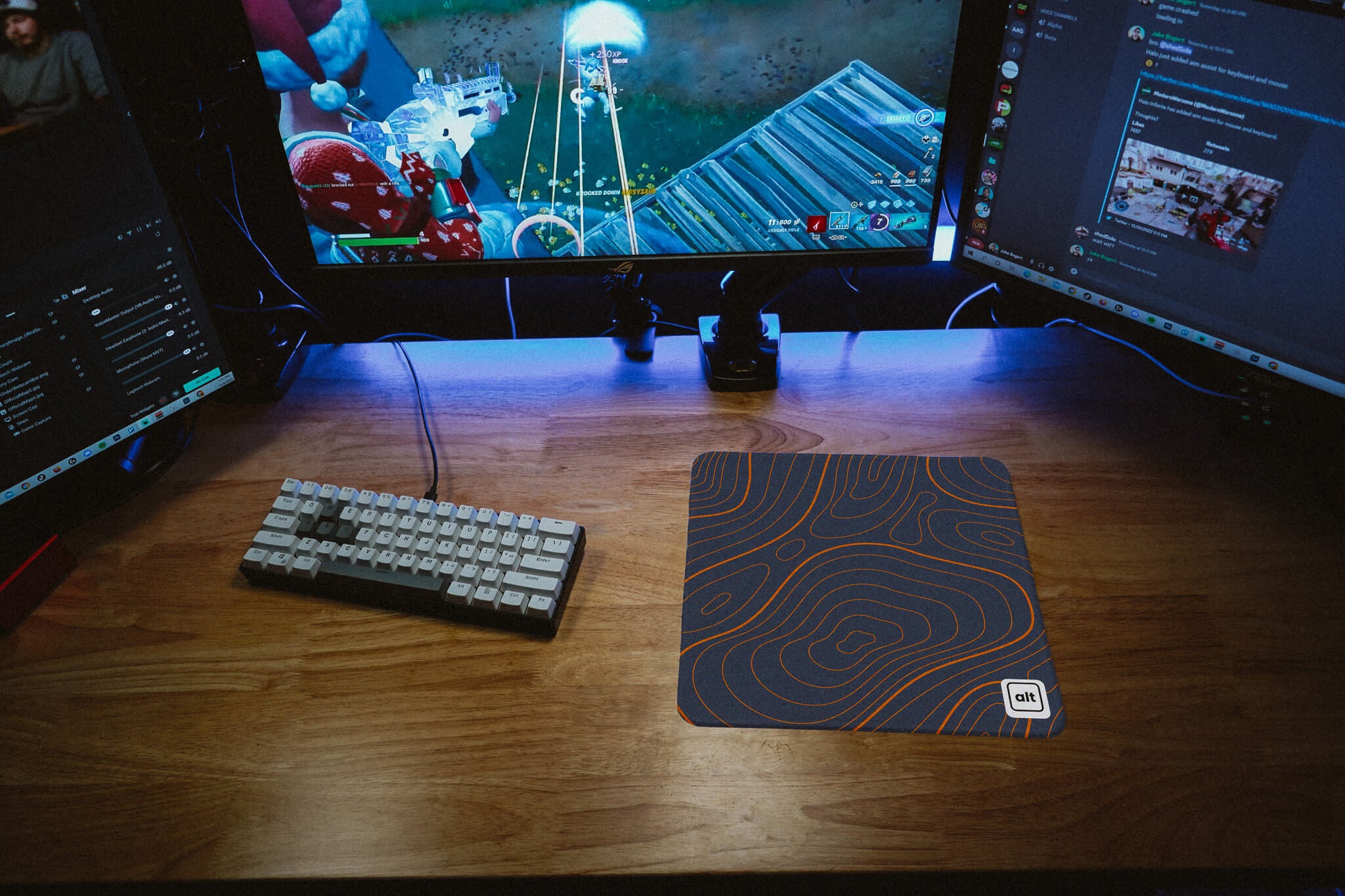 Blue Orange Damascus Mousepad