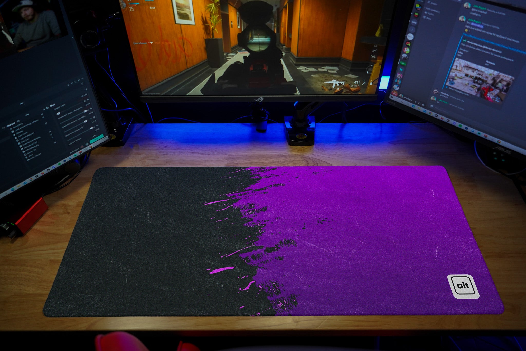 Purple Paint Spill Mousepad