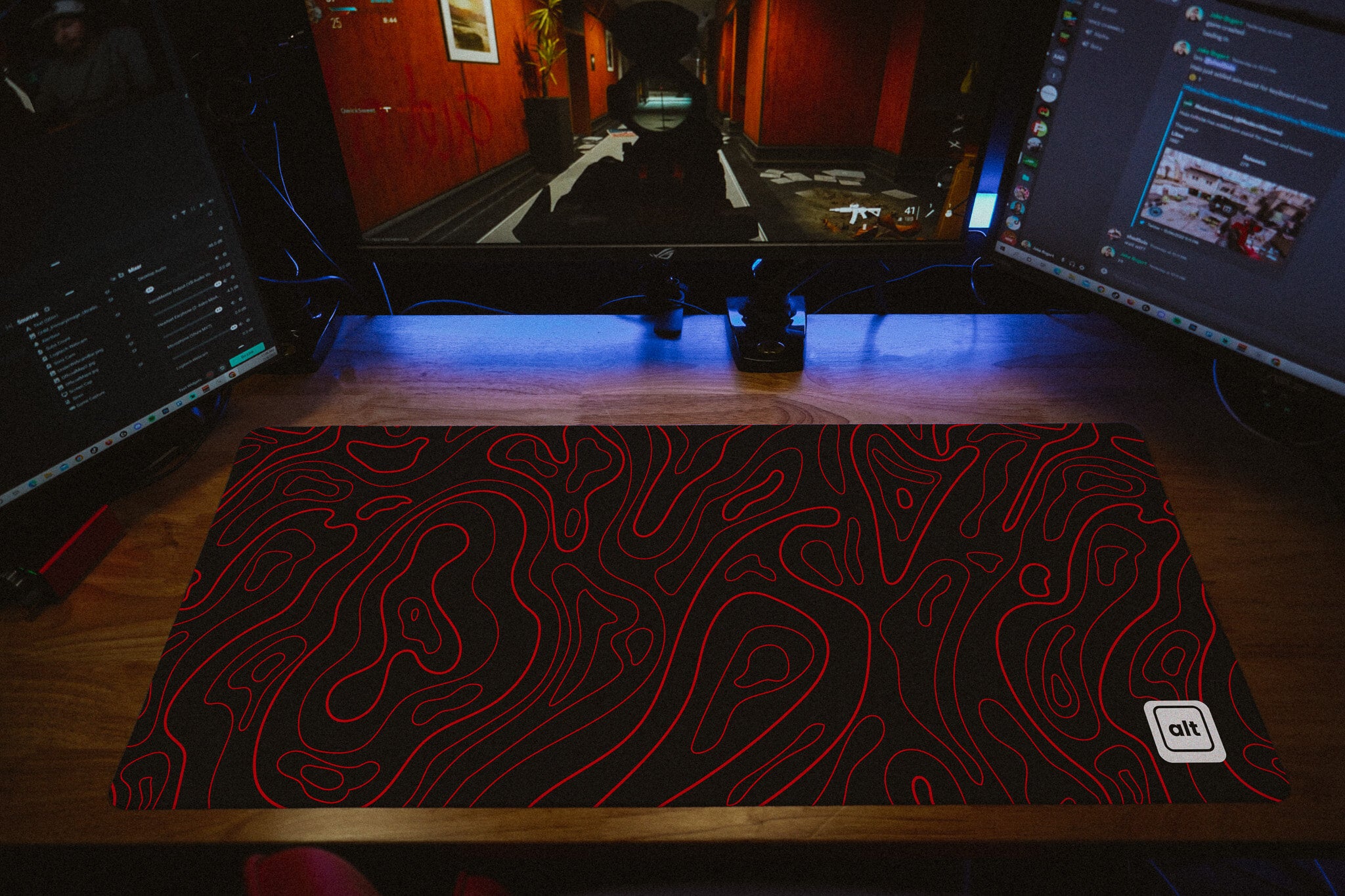 Red Black Damascus Mousepad