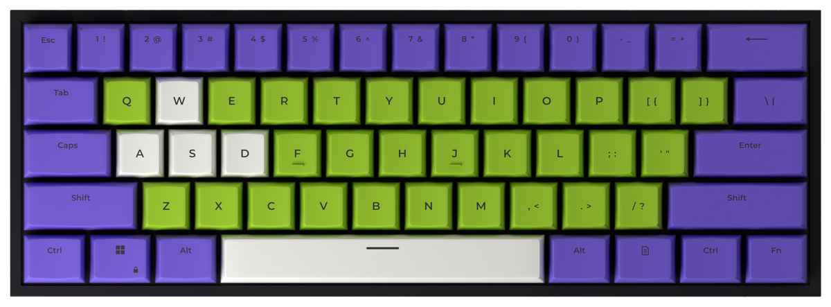 Infinity + Beyond 60% gaming keyboard, top-down view