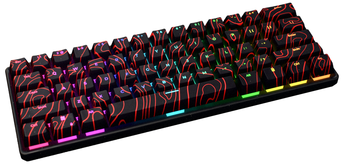 Red Black Damascus T60 Pro 60% gaming keyboard
