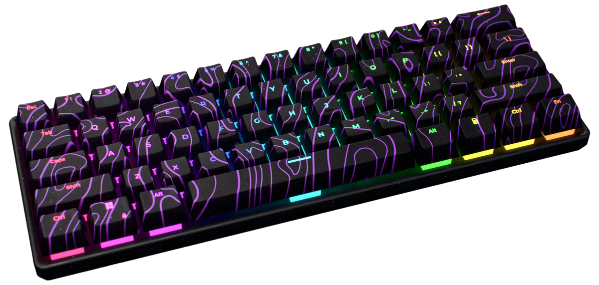Purple Black Damascus T60 Pro 60% gaming keyboard