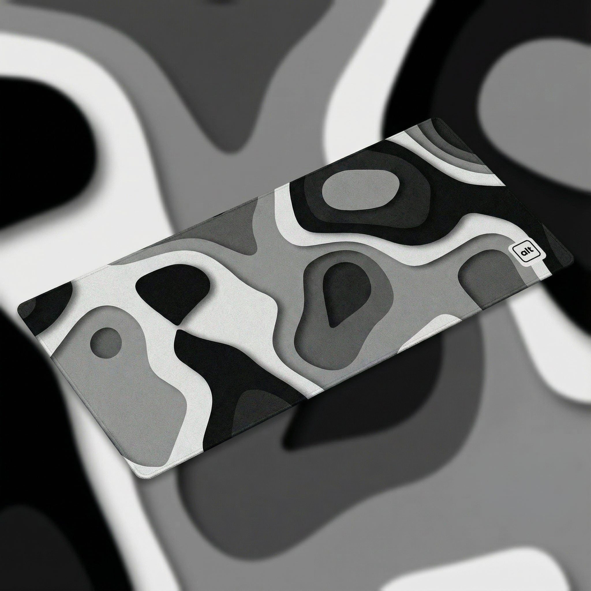 Black and White Regions Mousepad