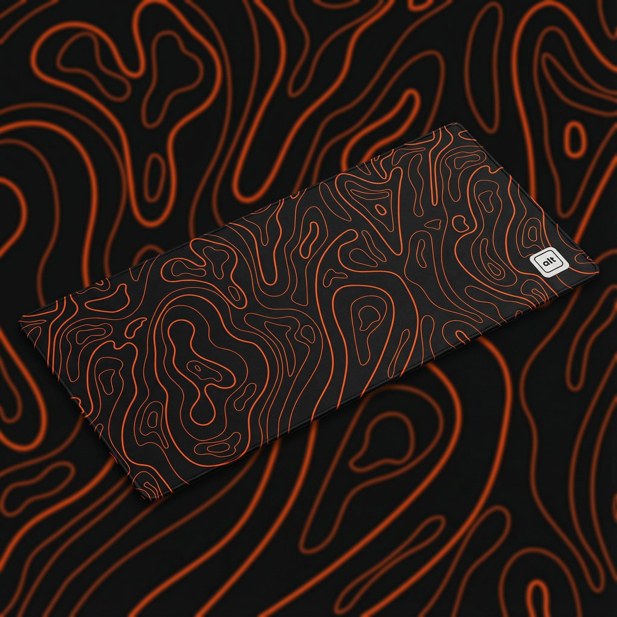 Orange Black Damascus Mousepad