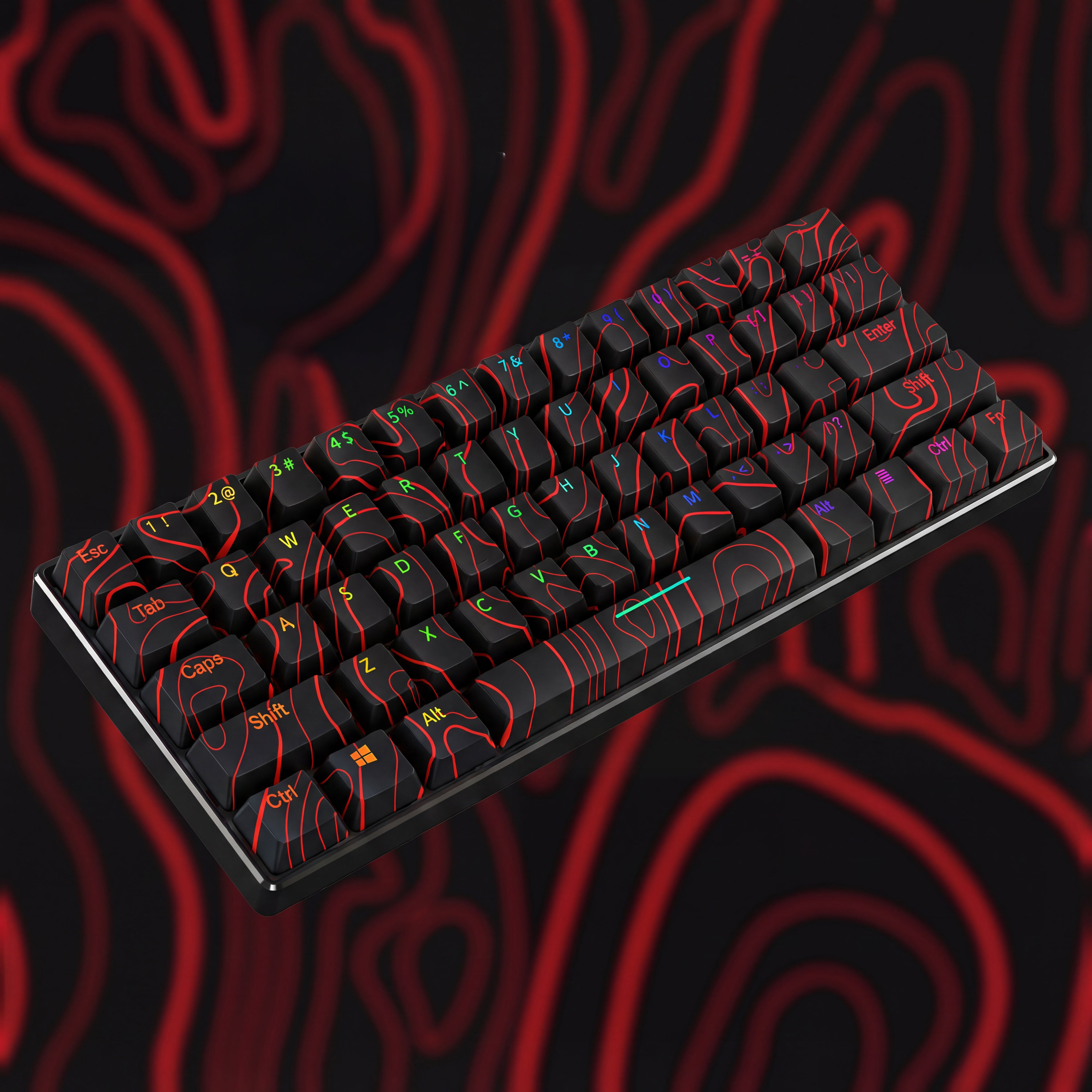 Red Black Damascus T60 Pro Keyboard