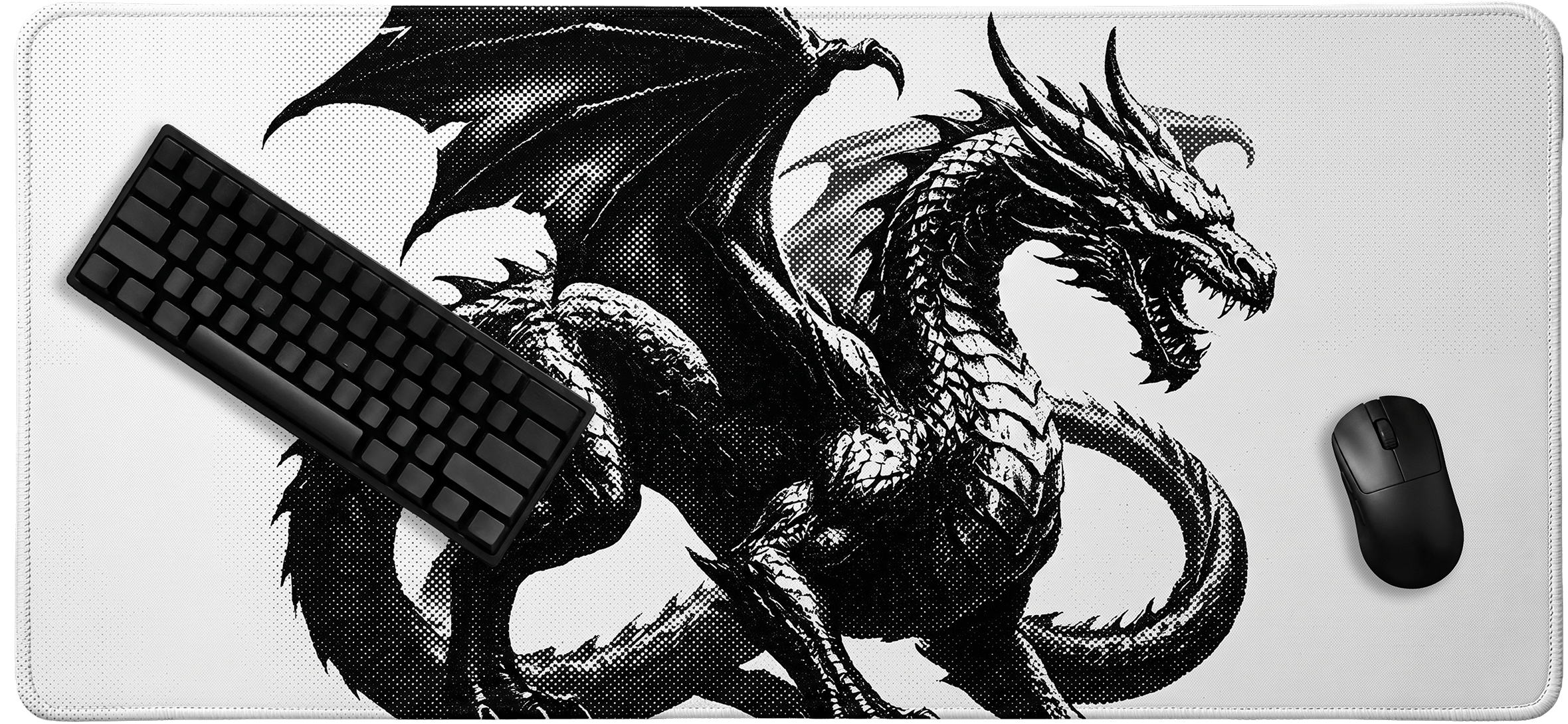 Void Dragon White Mousepad
