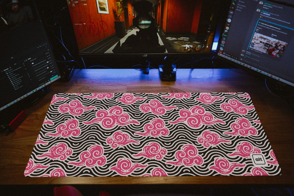 Pink Anime Clouds Mousepad - [alt_customs]