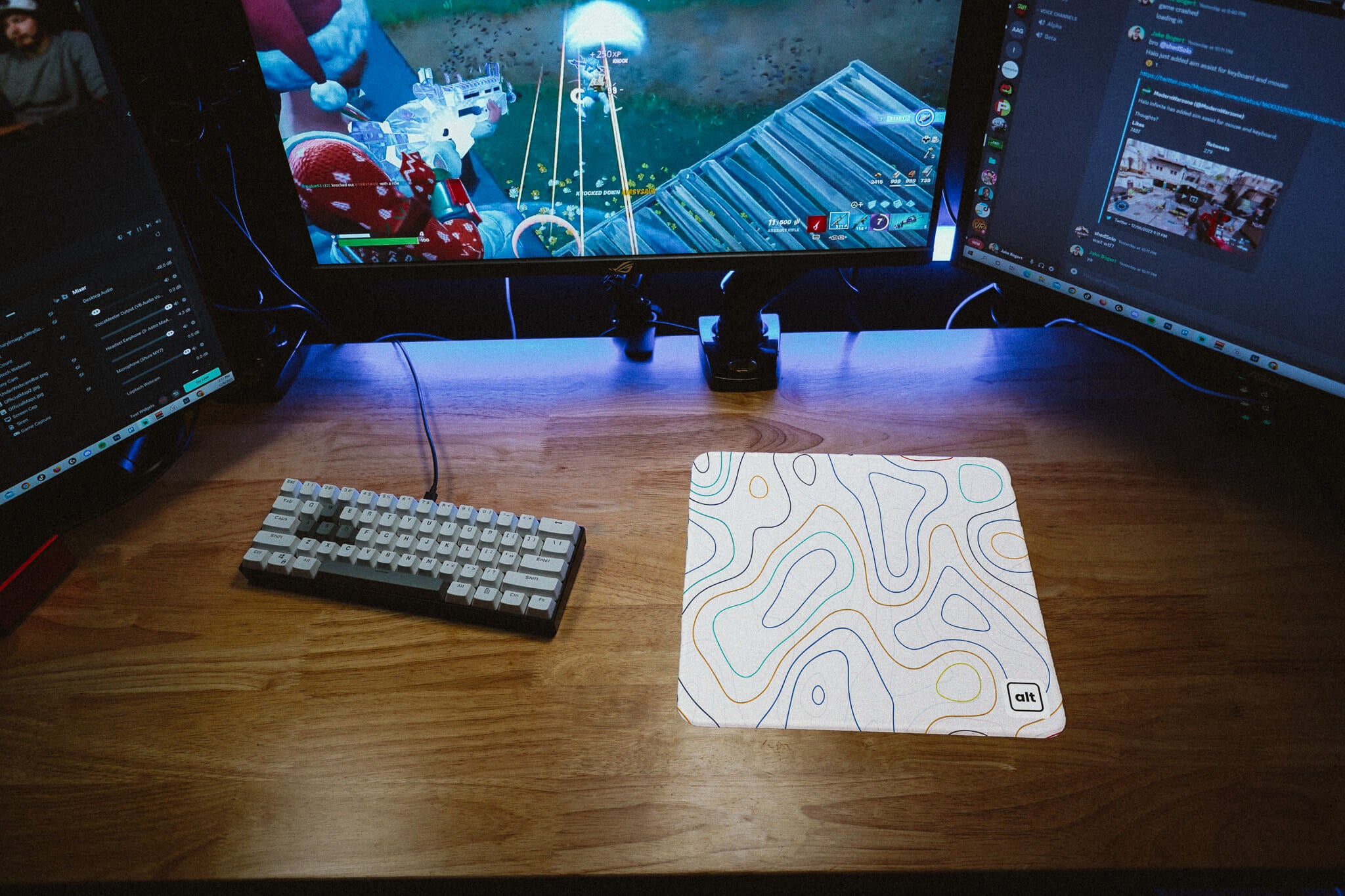 White and Blue Damascus Mousepad