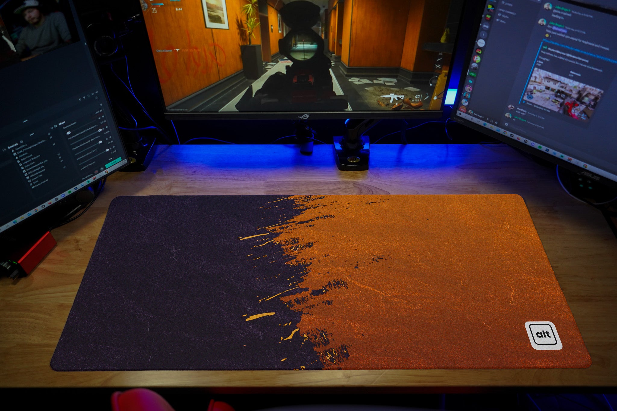 Orange Paint Spill Mousepad