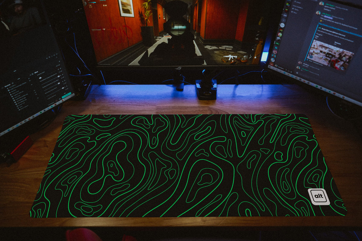 Green Black Damascus Mousepad - [alt_customs]